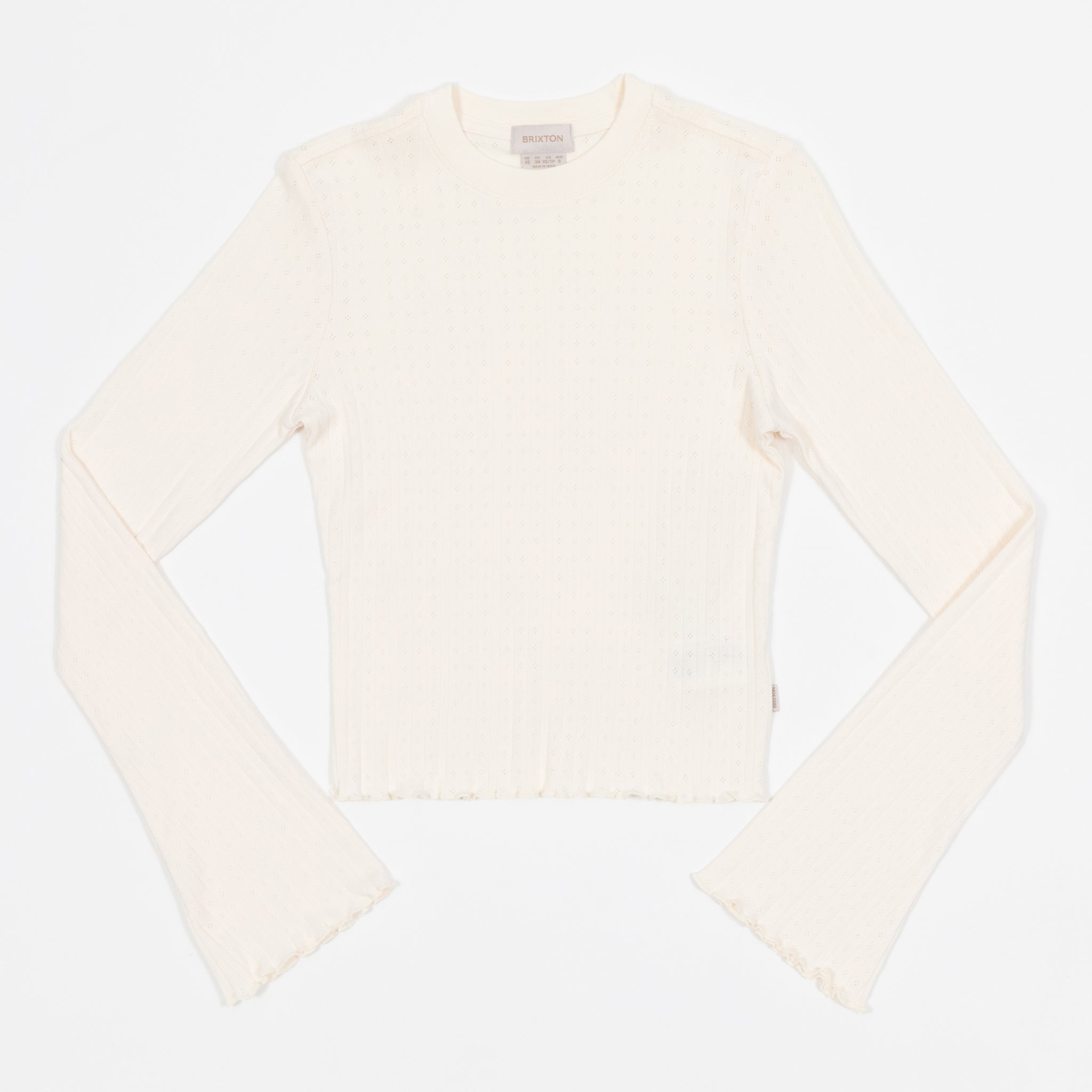 Womens BRIXTON Dolly Long Sleeve Knit T-Shirt in OFF WHITE