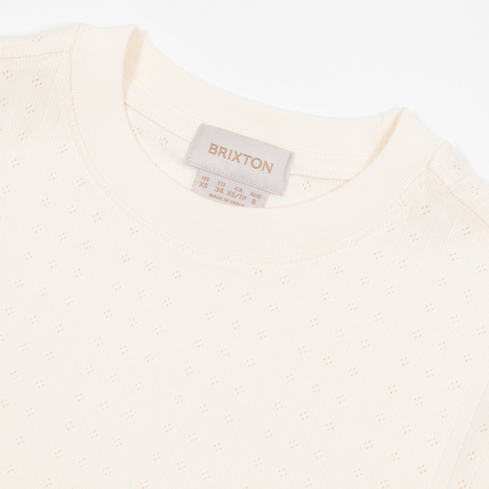 Womens BRIXTON Dolly Long Sleeve Knit T-Shirt in OFF WHITE