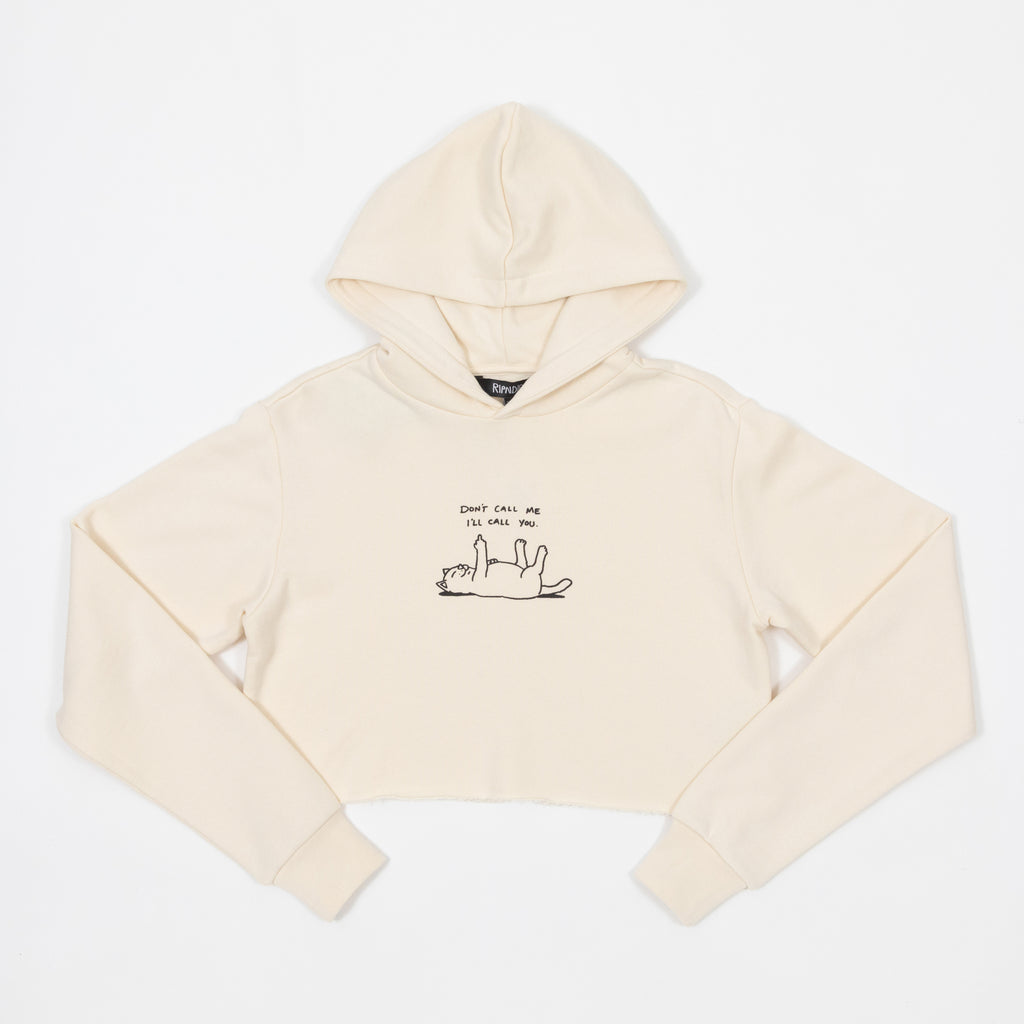 Women's RIPNDIP Don't Call Me Cropped Hoodie in CREAM