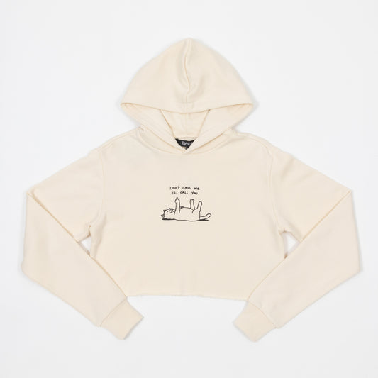Women's RIPNDIP Don't Call Me Cropped Hoodie in CREAM