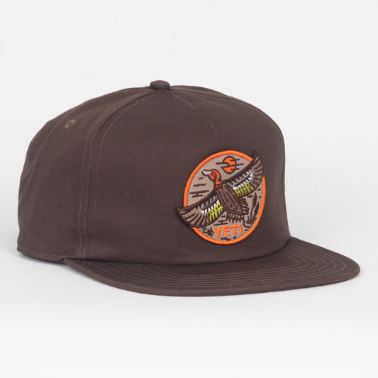 YETI Duck Flat Brim Hat in DARK BROWN
