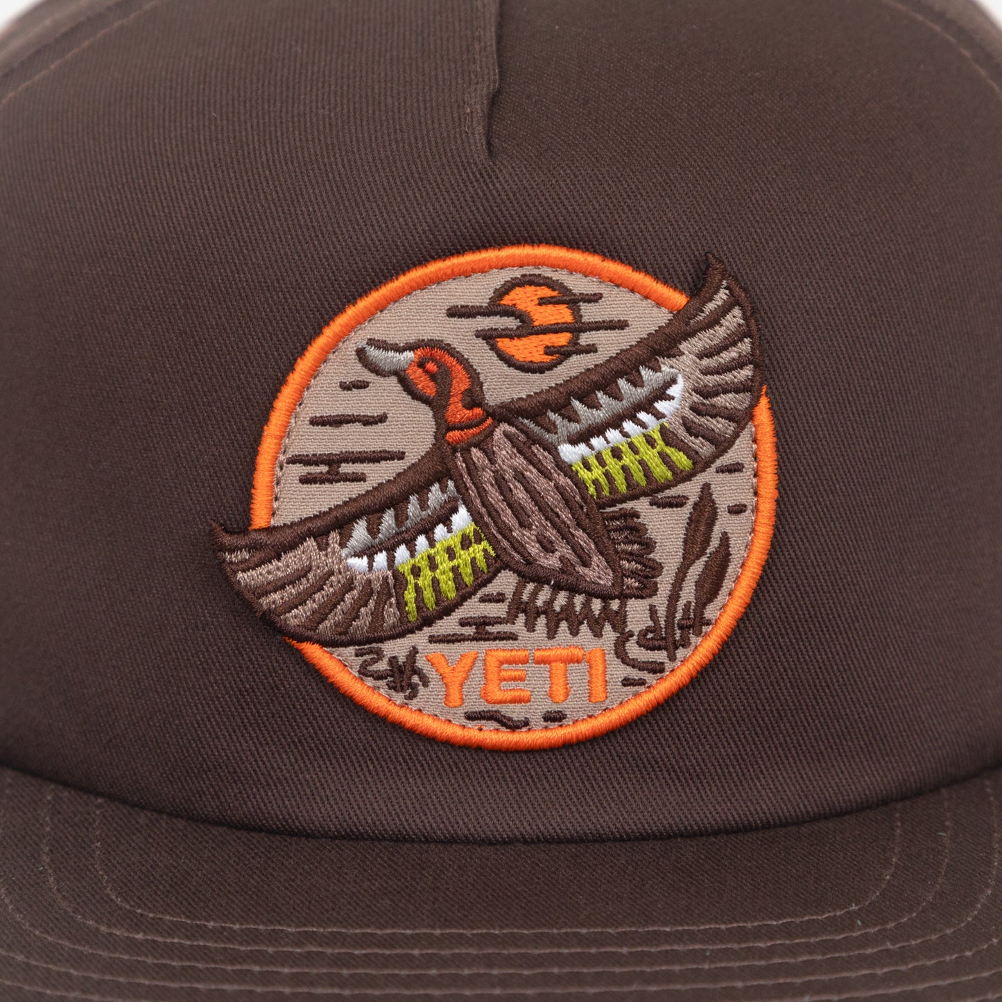 YETI Duck Flat Brim Hat in DARK BROWN