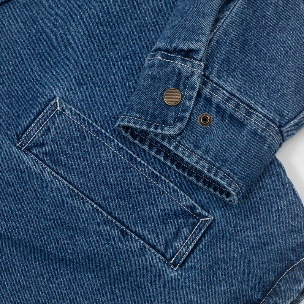 BRIXTON Durham Sherpa Lined Jacket in WASHED DENIM