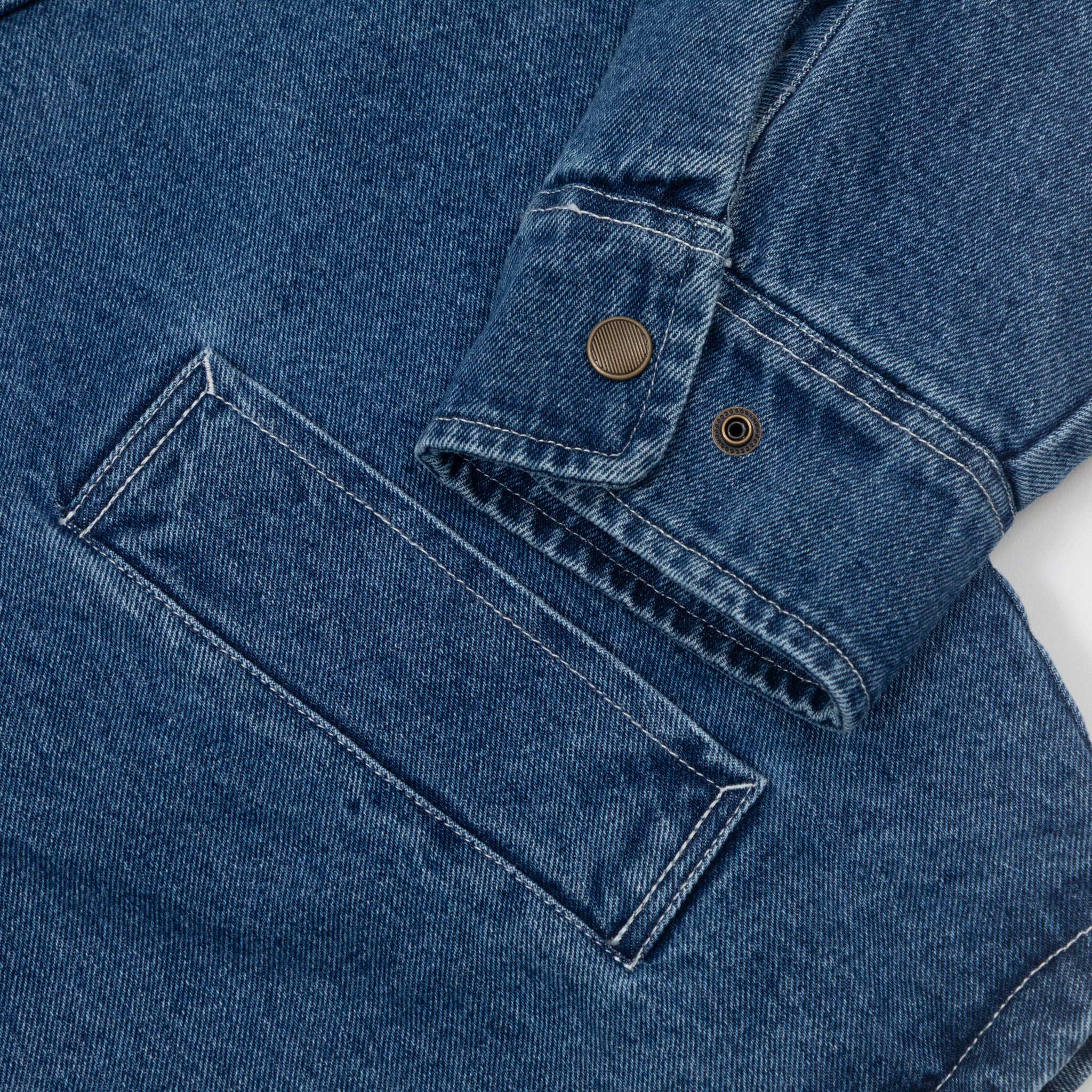 BRIXTON Durham Sherpa Lined Jacket in WASHED DENIM