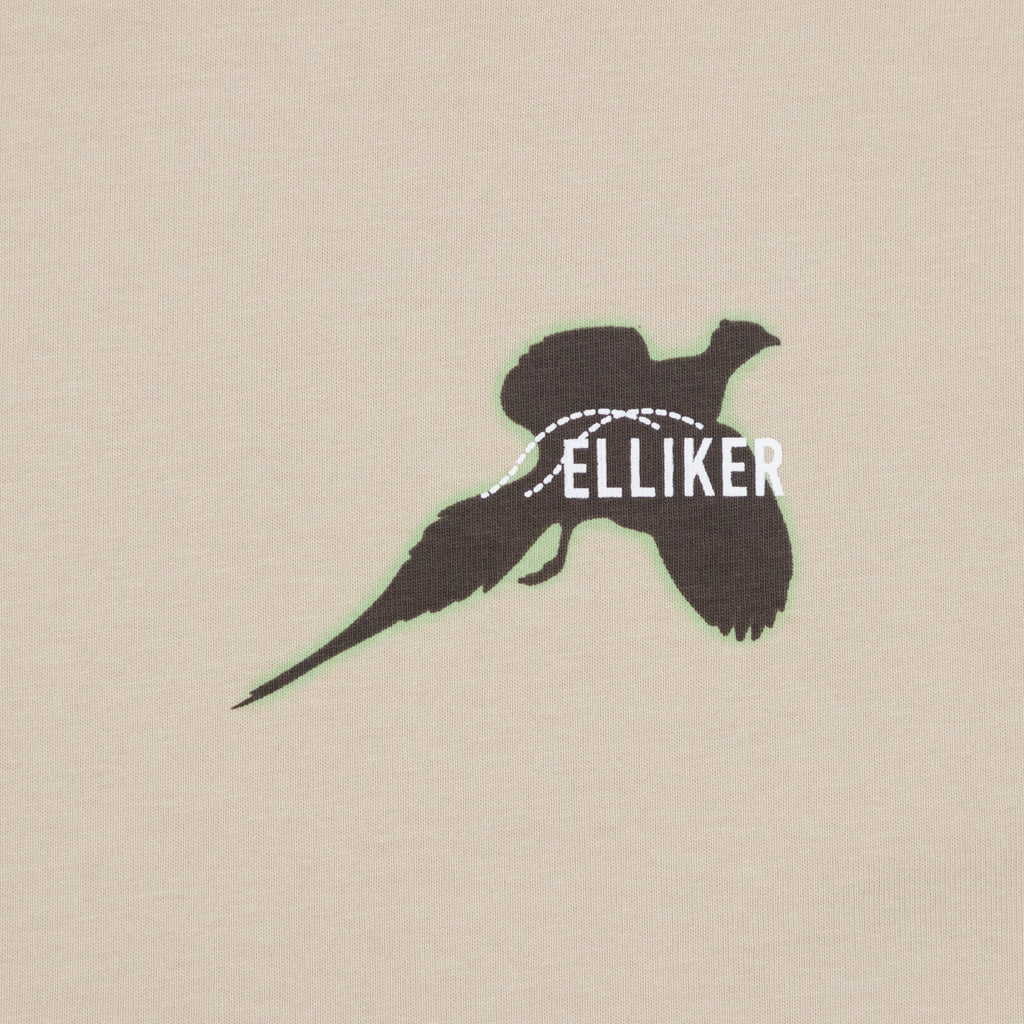 ELLIKER Rill Birds Print Short Sleeve T-Shirt in Beige