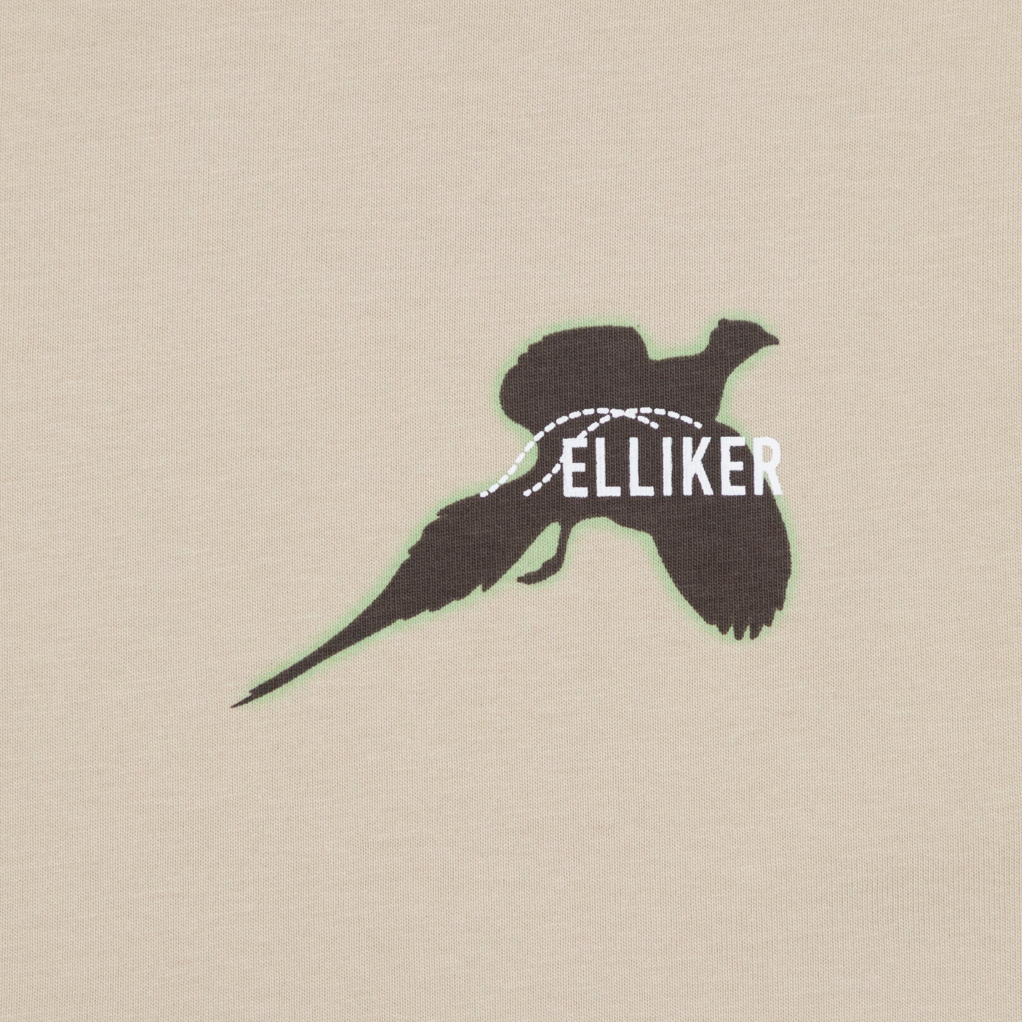 ELLIKER Rill Birds Print Short Sleeve T-Shirt in Beige
