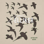 ELLIKER Rill Birds Print Short Sleeve T-Shirt in Beige