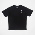 ELLIKER Rill Bluebell Print Short Sleeve T-Shirt in BLACK