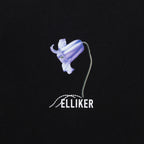 ELLIKER Rill Bluebell Print Short Sleeve T-Shirt in BLACK