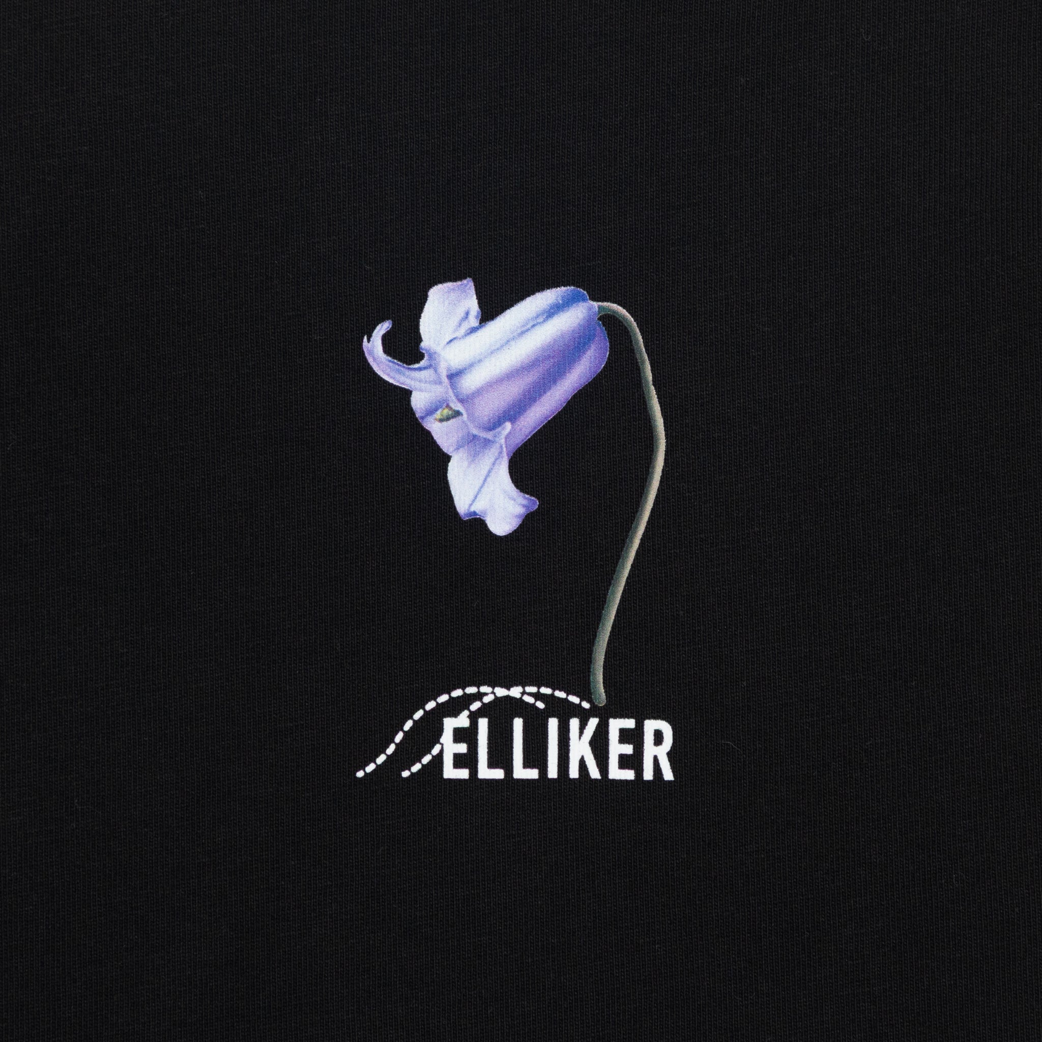 ELLIKER Rill Bluebell Print Short Sleeve T-Shirt in BLACK