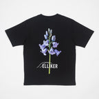 ELLIKER Rill Bluebell Print Short Sleeve T-Shirt in BLACK