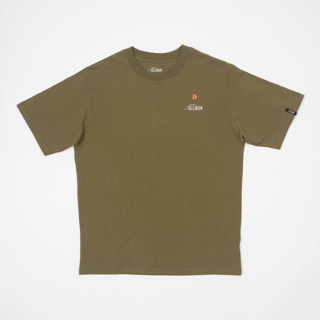 ELLIKER Rill Bug Print Short Sleeve T-Shirt in KHAKI
