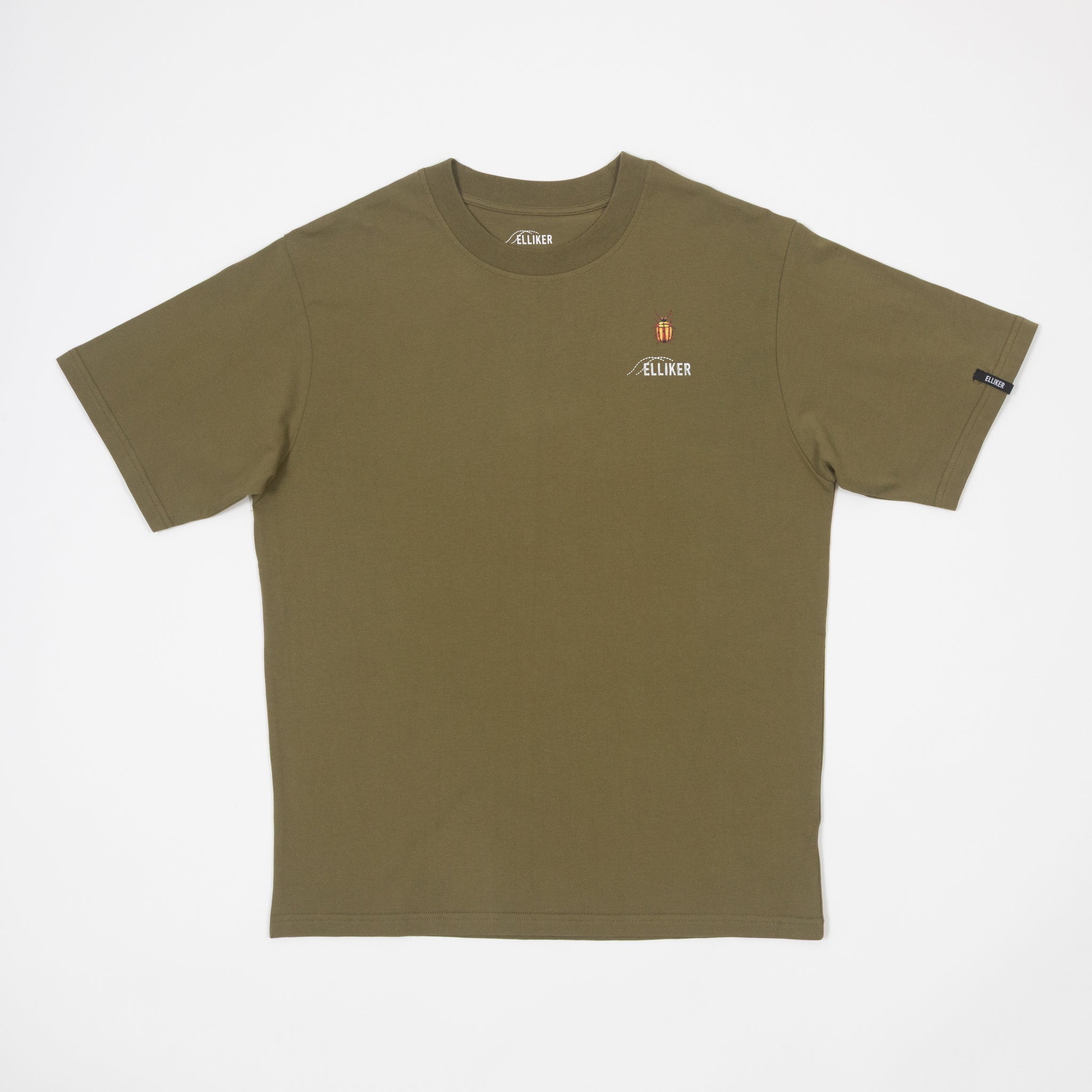 ELLIKER Rill Bug Print Short Sleeve T-Shirt in KHAKI