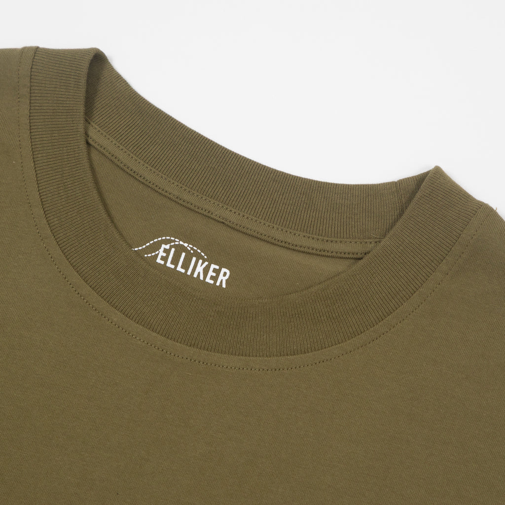 ELLIKER Rill Bug Print Short Sleeve T-Shirt in KHAKI