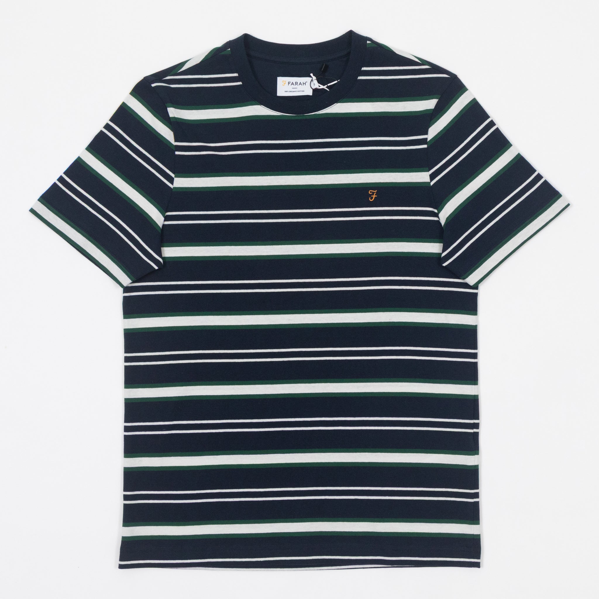 FARAH Elmswood Striped T-Shirt in NAVY