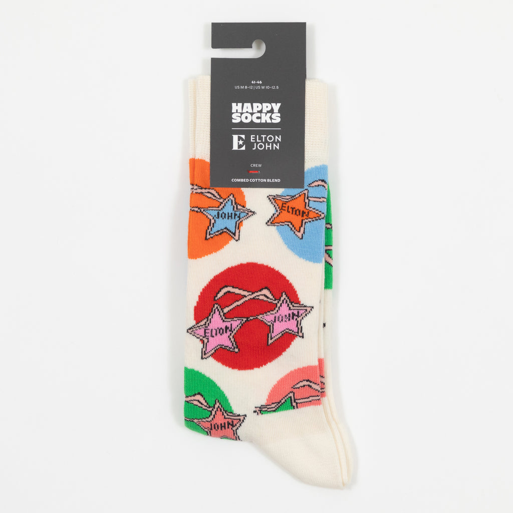 HAPPY SOCKS Elton Glasses Socks in WHITE