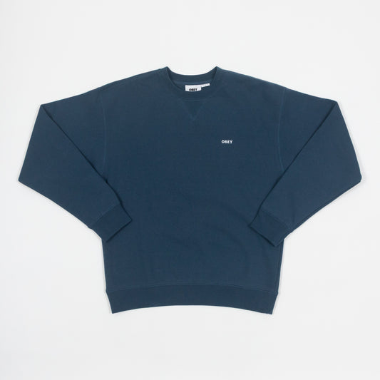 OBEY Embellished Crew Sweatshirt in BLUE