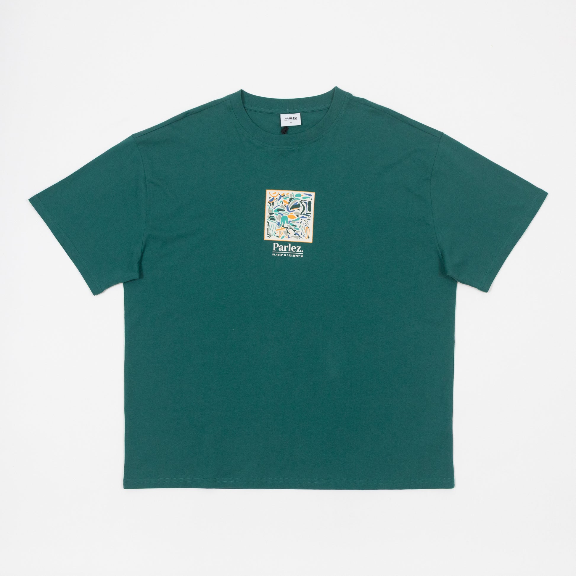 parlez exempler overside t-shirt green front view