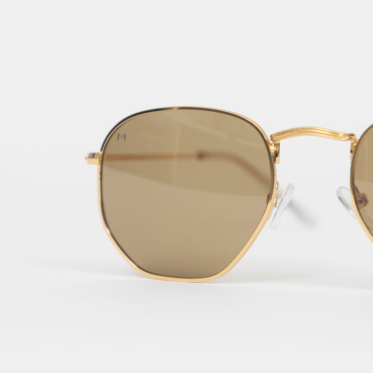 MELLER Eyasi Retro Brown Lense Sunglasses in GOLD