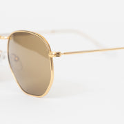 MELLER Eyasi Retro Brown Lense Sunglasses in GOLD