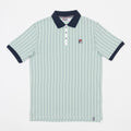 FILA BB1 Classic Vintage Striped Polo in SURF SPRAY