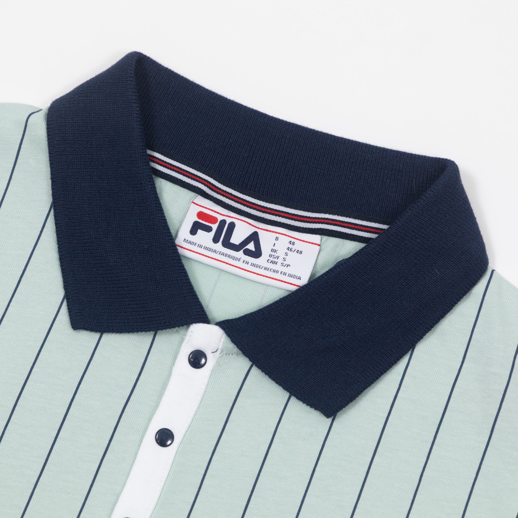 FILA BB1 Classic Vintage Striped Polo in SURF SPRAY