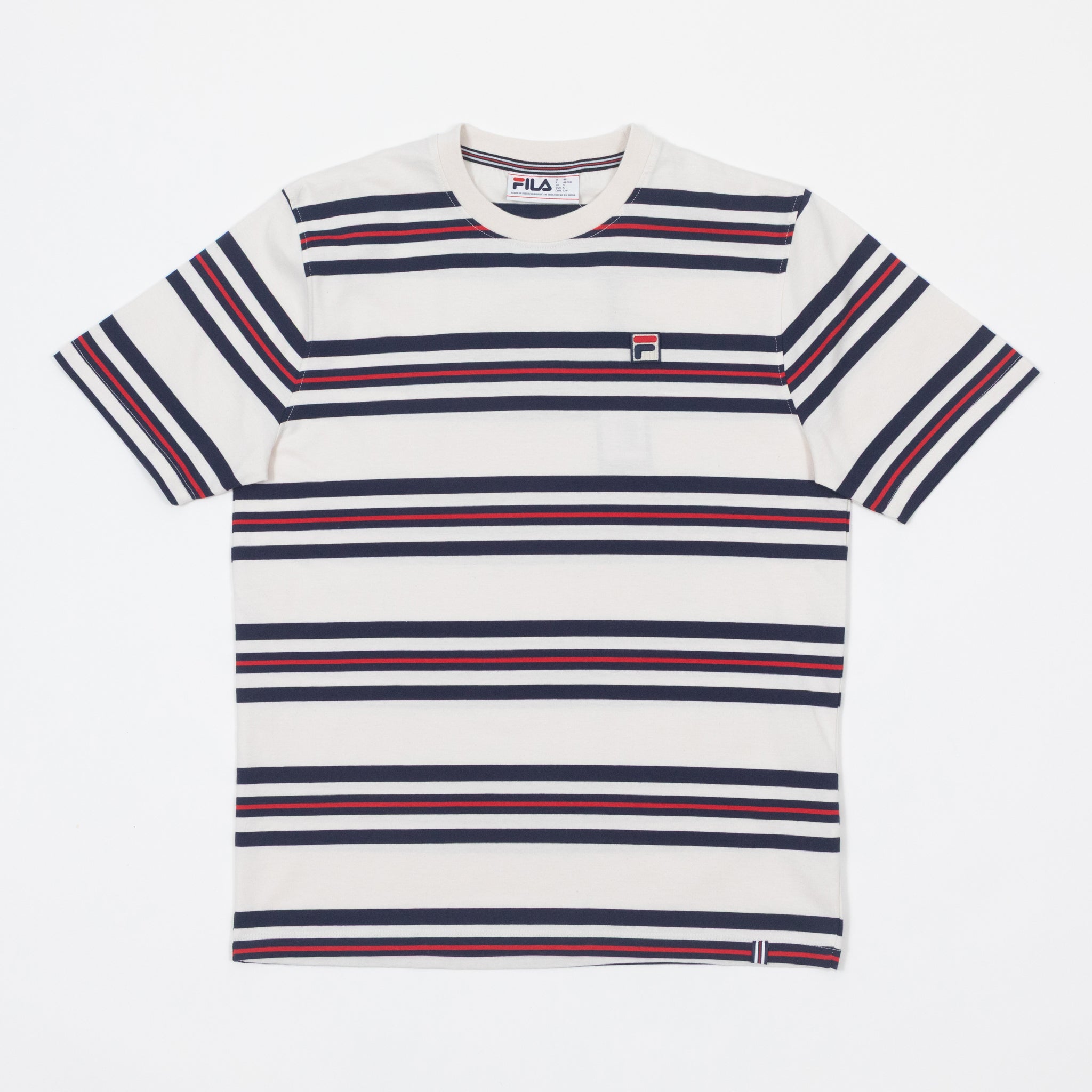 FILA Cesare Yarn Dye Stripe T-Shirt in GARDENIA
