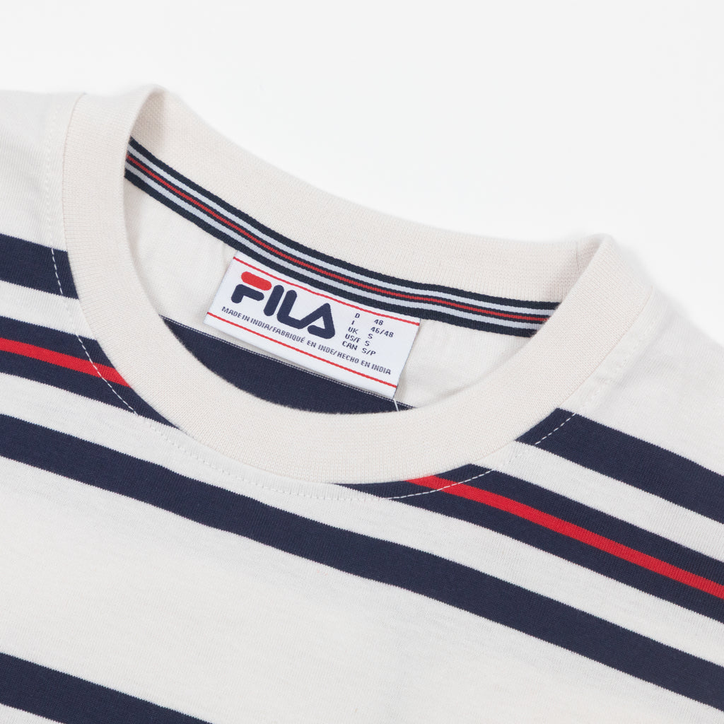 FILA Cesare Yarn Dye Stripe T-Shirt in GARDENIA