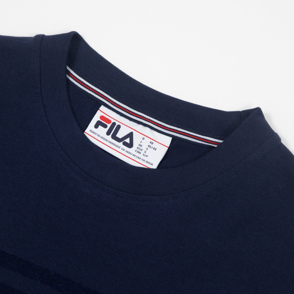 FILA Pepe T-Shirt with Flock Logo in BOLD NAVY