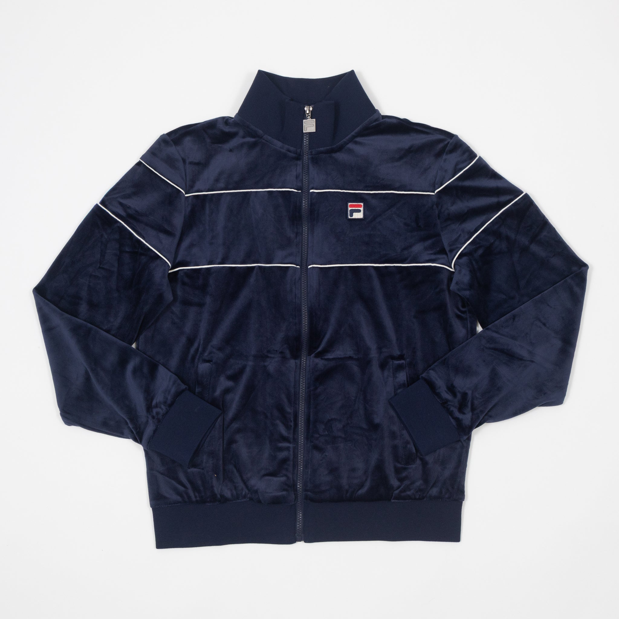 FILA Vittorio Velour Track Top in NAVY