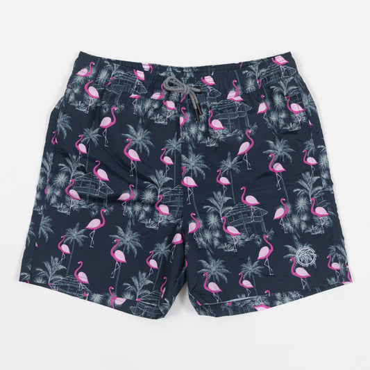 JACK & JONES Fiji Flamingo Swim Shorts in NAVY