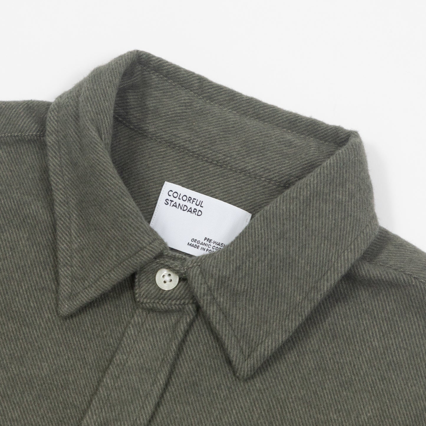 COLORFUL STANDARD Flannel Shirt in DUSTY OLIVE