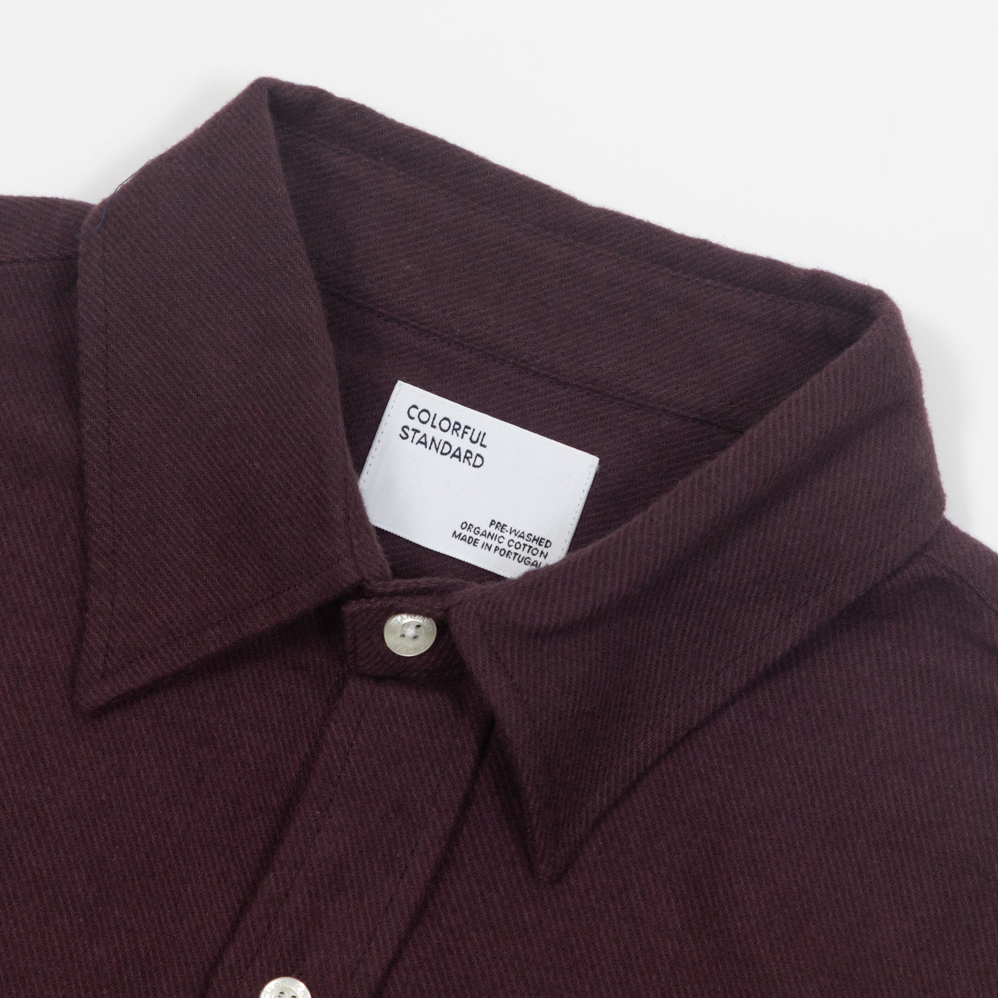 COLORFUL STANDARD Flannel Shirt in OXBLOOD RED