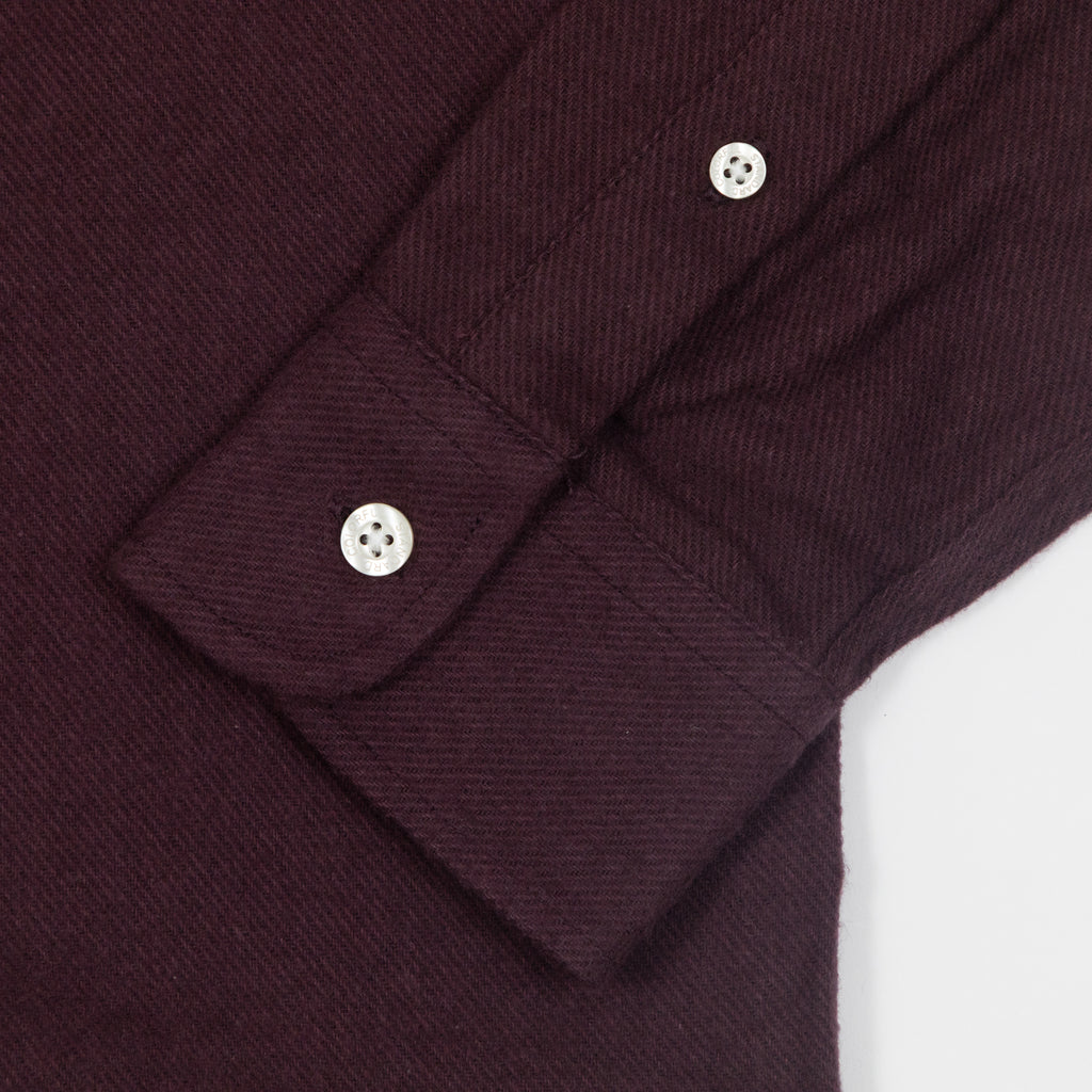 COLORFUL STANDARD Flannel Shirt in OXBLOOD RED