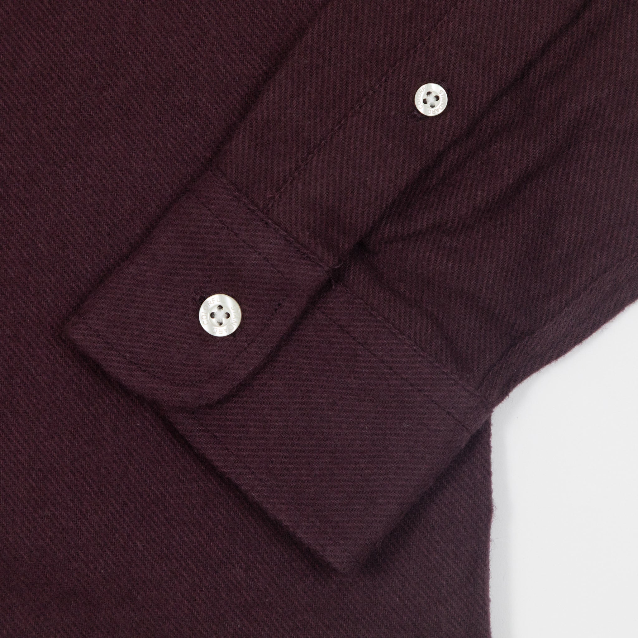 COLORFUL STANDARD Flannel Shirt in OXBLOOD RED