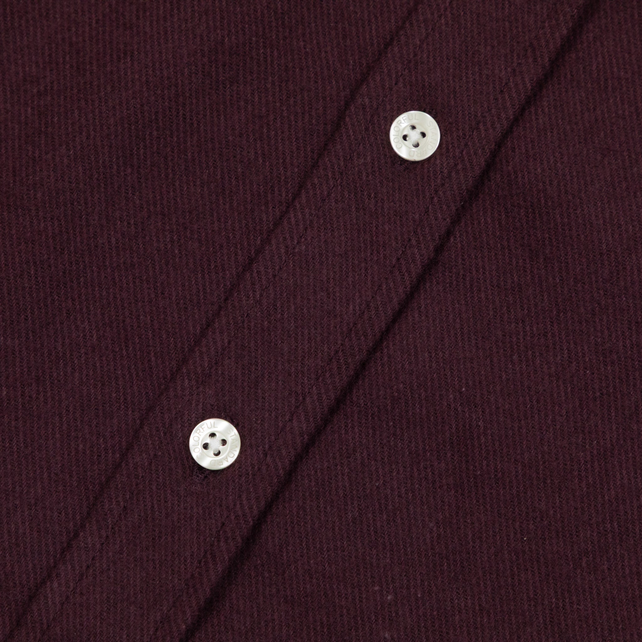 COLORFUL STANDARD Flannel Shirt in OXBLOOD RED