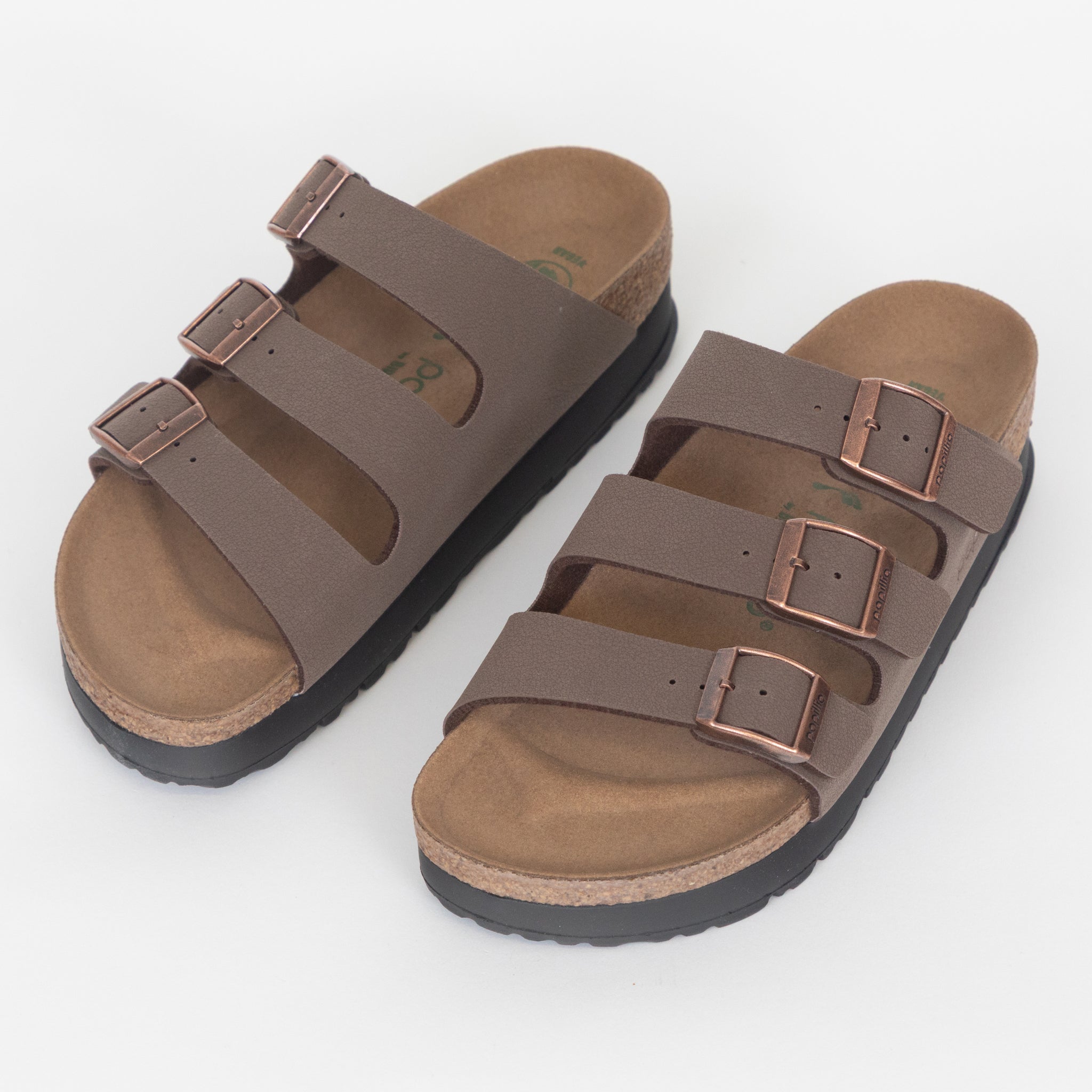 Womens BIRKENSTOCK Florida Flex Platform Birko-Flor Sandals in MOCCA