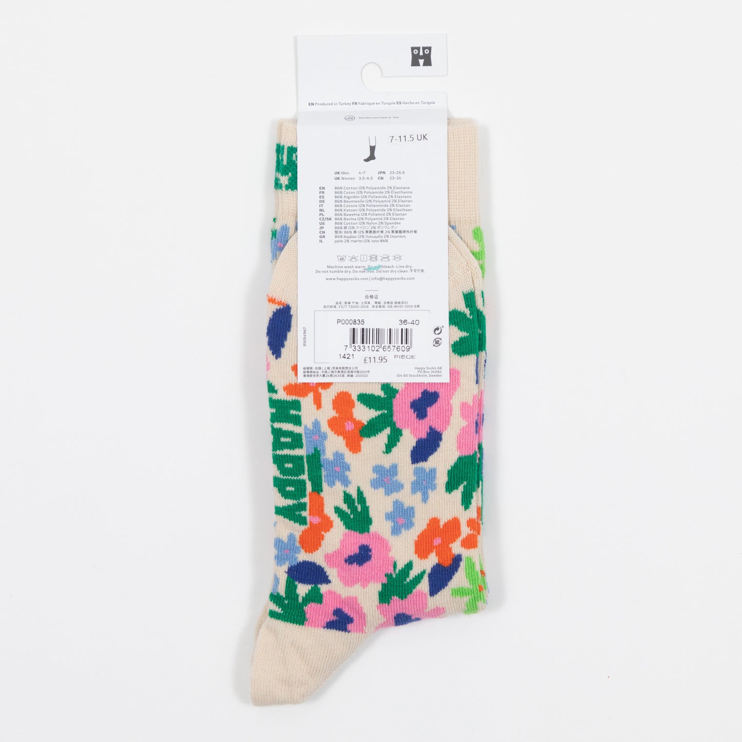 HAPPY SOCKS Flower Socks in PINK & CREAM