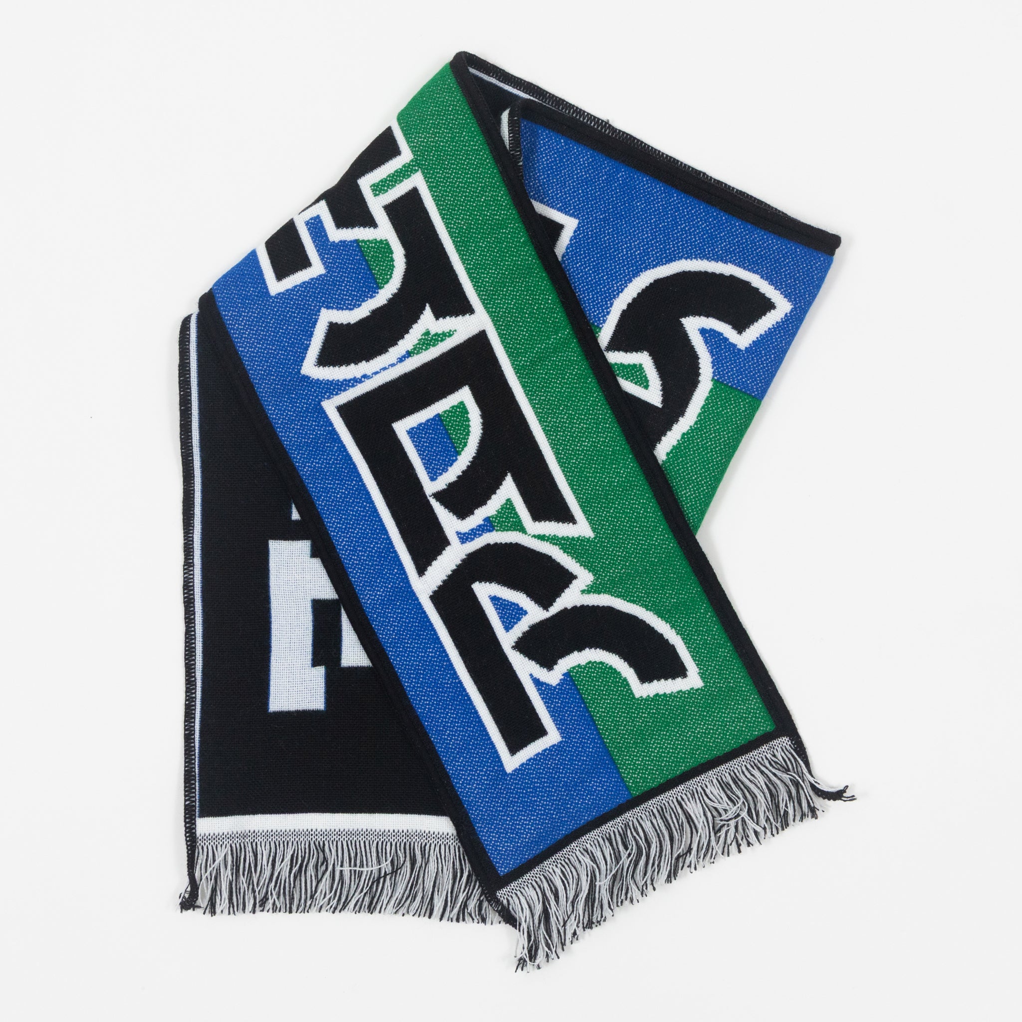 POLAR SKATE CO. Football Scarf in GREEN & BLUE