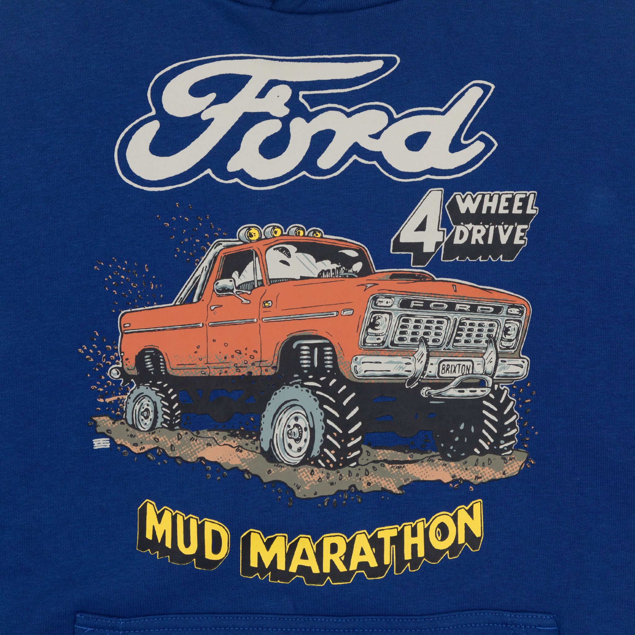 BRIXTON X FORD Mud Marathon Hoodie in BLUE