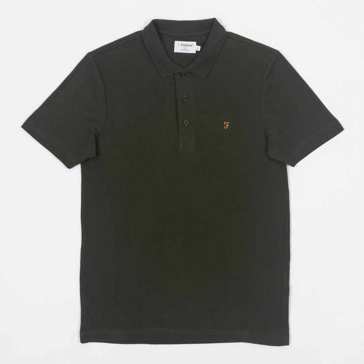 FARAH Forster Short Sleeve Polo Shirt in GREEN