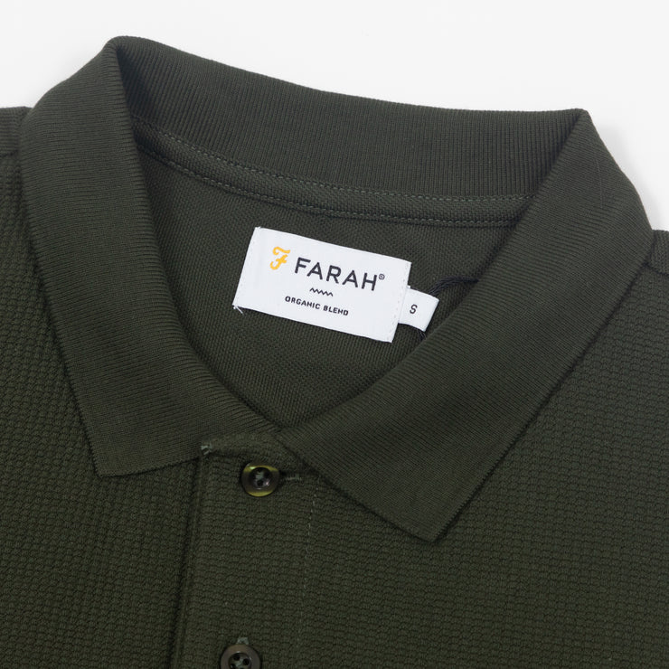 FARAH Forster Short Sleeve Polo Shirt in GREEN