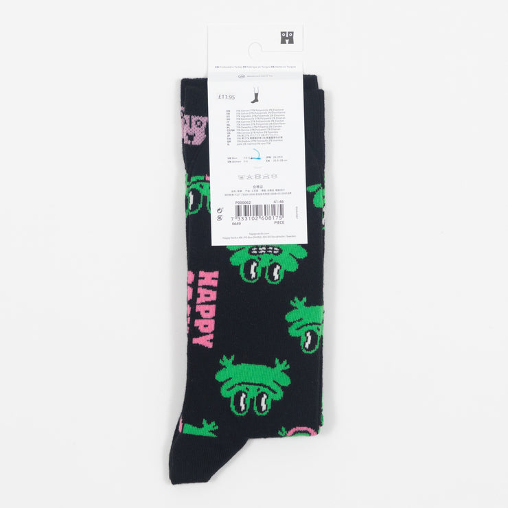 HAPPY SOCKS Frog Socks in BLACK & GREEN