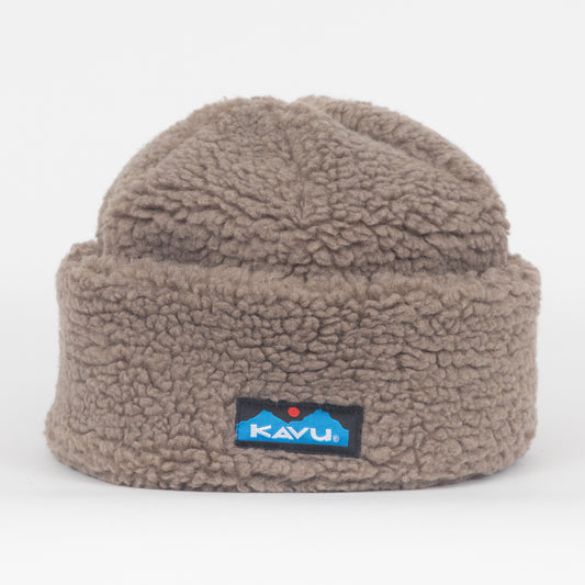 KAVU Fur Ball Sherpa Beanie in MOCHA