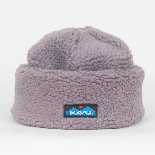 KAVU Fur Ball Sherpa Beanie in PURPLE DUST