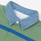 GRAMICCI Langdon Rugby Shirt in OLIVE/ BLUE