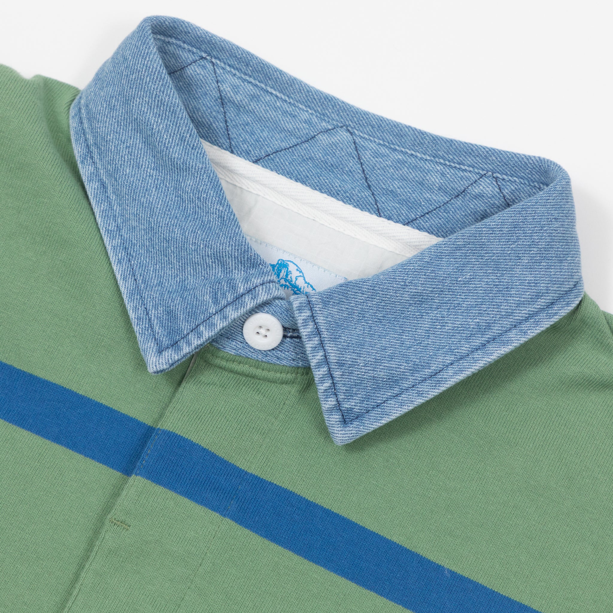 GRAMICCI Langdon Rugby Shirt in OLIVE/ BLUE