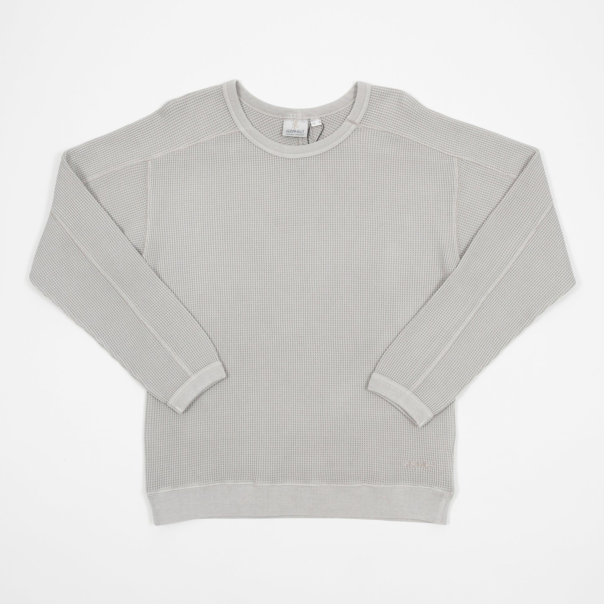 GRAMICCI Waffle Crew Sweatshirt in PEWTER