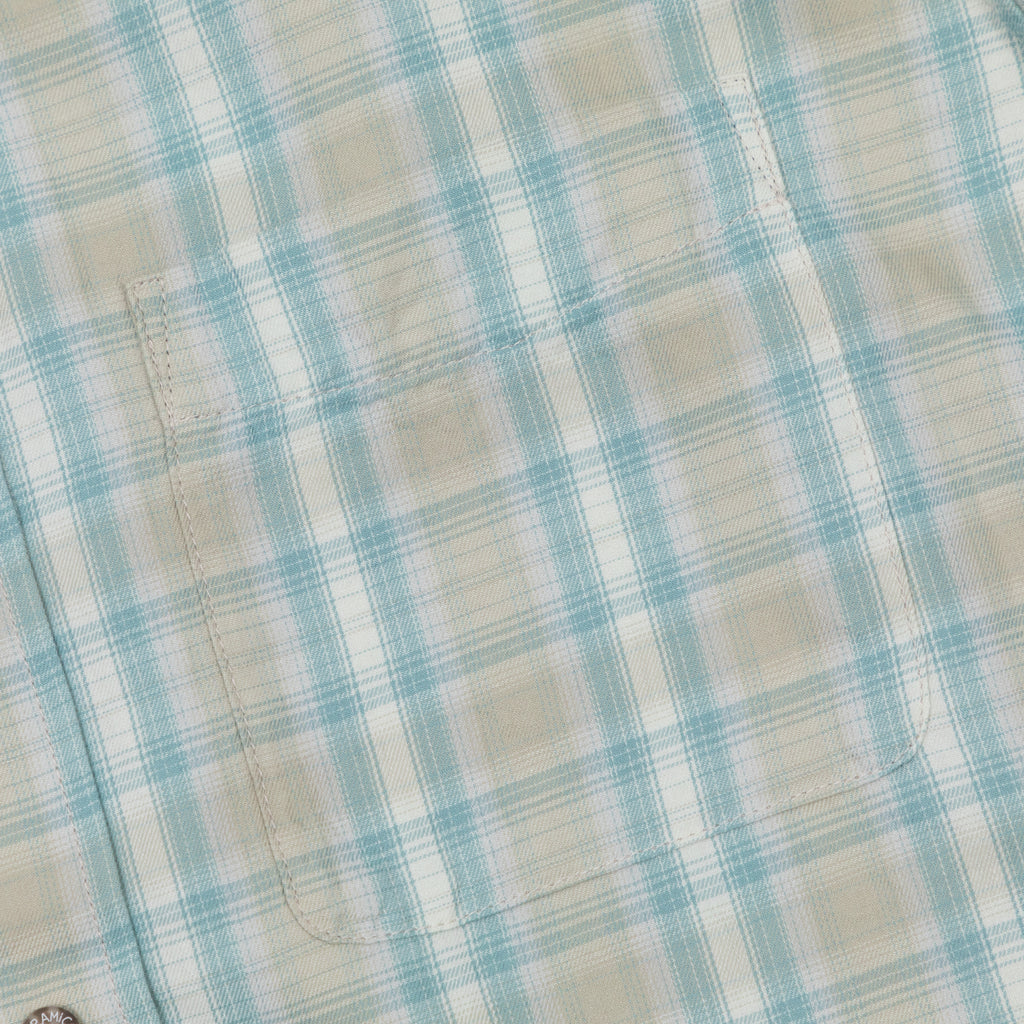 GRAMICCI Checked Ombre Short Sleeve Shirt in BLUE