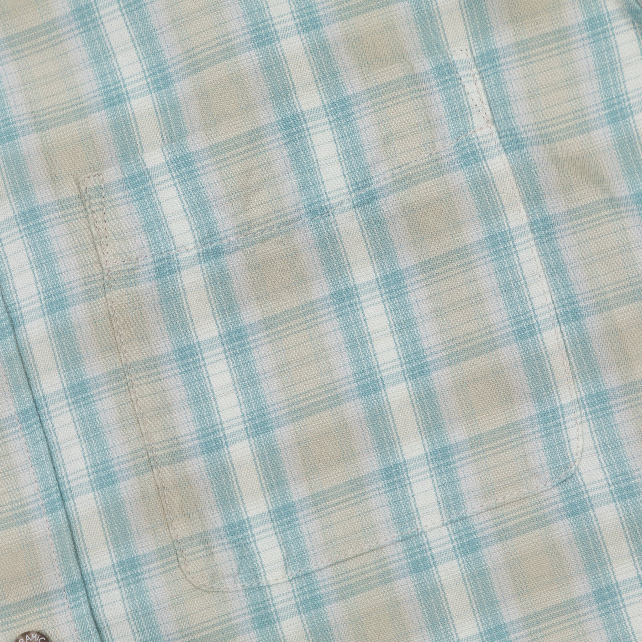 GRAMICCI Checked Ombre Short Sleeve Shirt in BLUE
